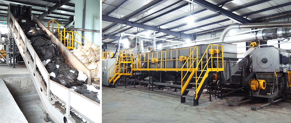 Genox Hazardous Waste Recycling System: Chemical Packaging (Woven Bags) Washing & Pelletizing