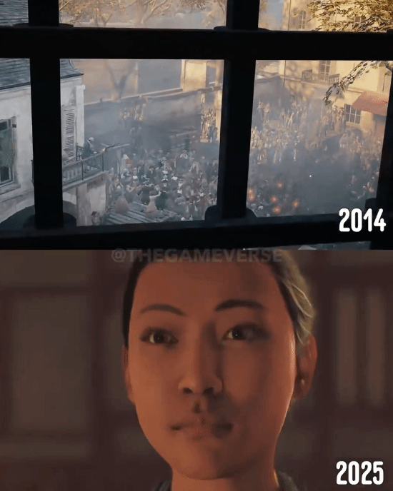 只会站桩被前作吊打！《刺客信条：影》与《刺客信条：大革命》过场动画对比