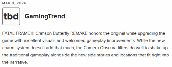 《零：红蝶 重制版》M站开分74！值得恐怖游戏爱好者一玩